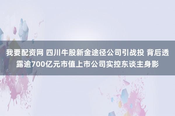 我要配资网 四川牛股新金途径公司引战投 背后透露逾700亿元市值上市公司实控东谈主身影